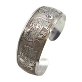 New Women Rusty Silver Metal Bangle Bracelet Indian Elephants Ethnic Vintage Style
